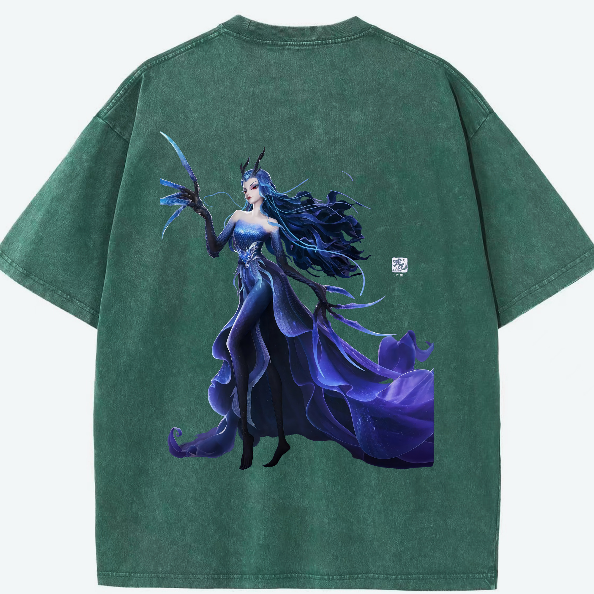 （画像用） Ne Zha 2 ナタ 魔童の大暴れ 綿100% ヴィンテージ風 半袖Tシャツ（背面プリント）